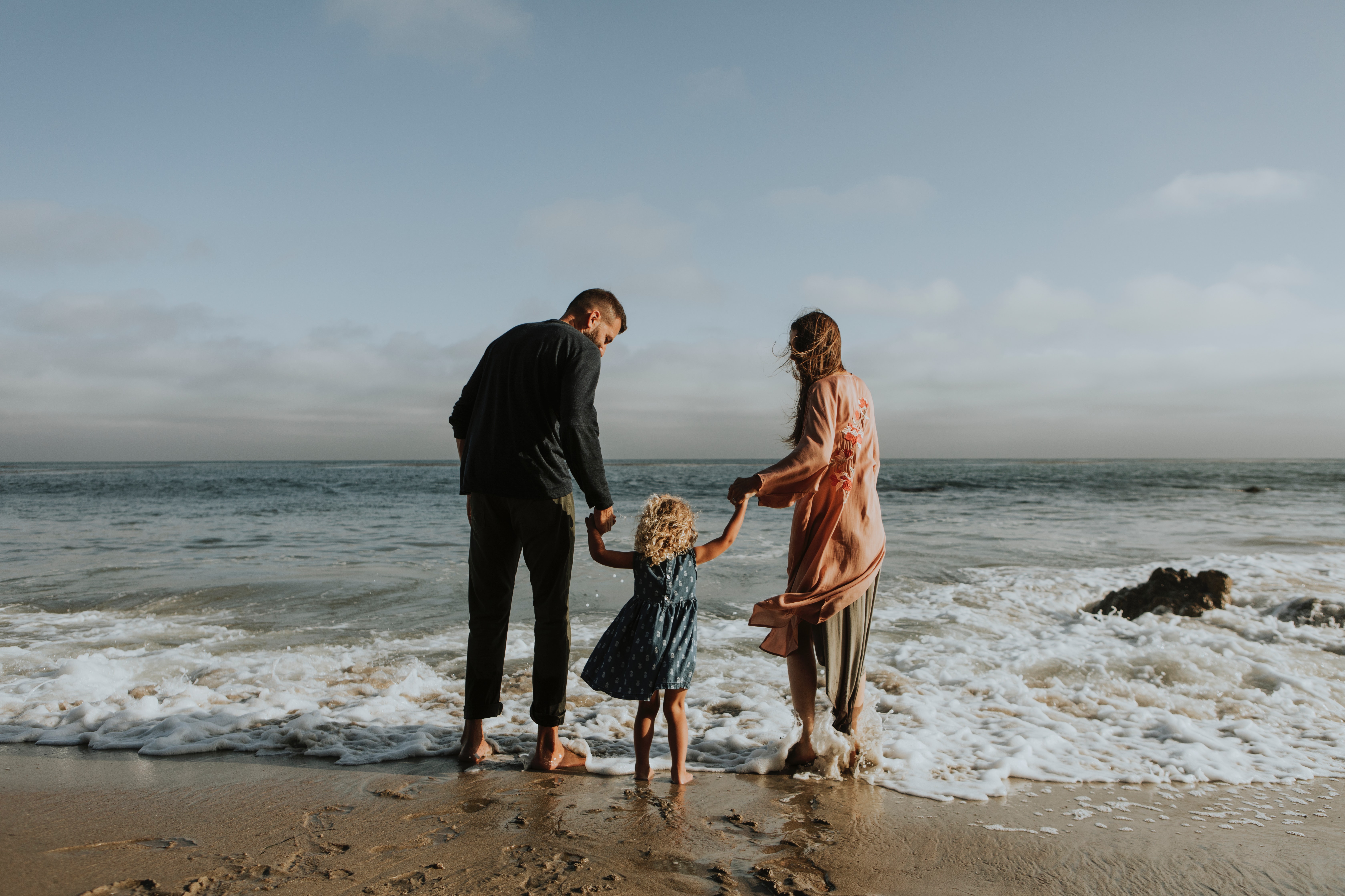 Family of three at Beach