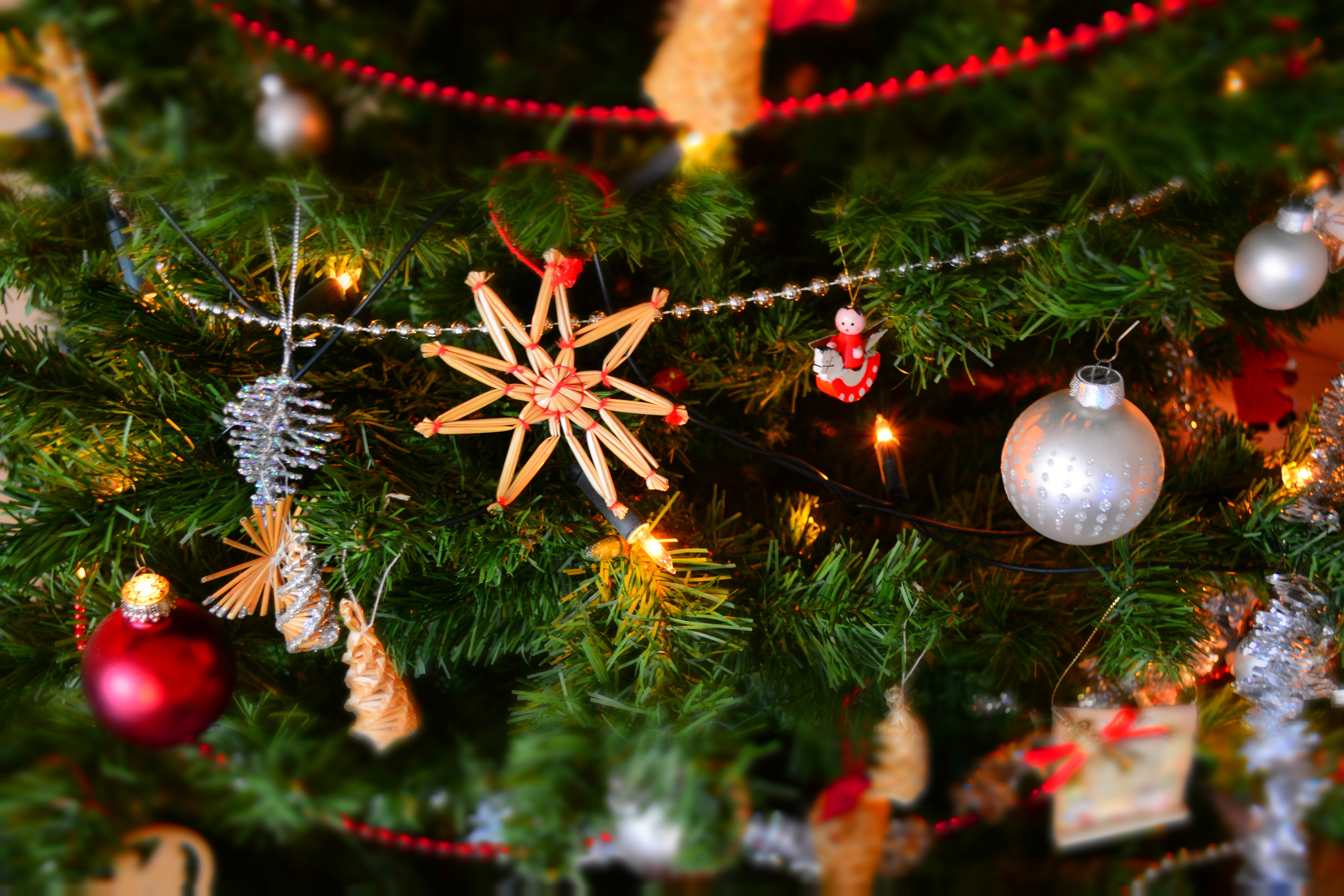 holiday decorations on tree