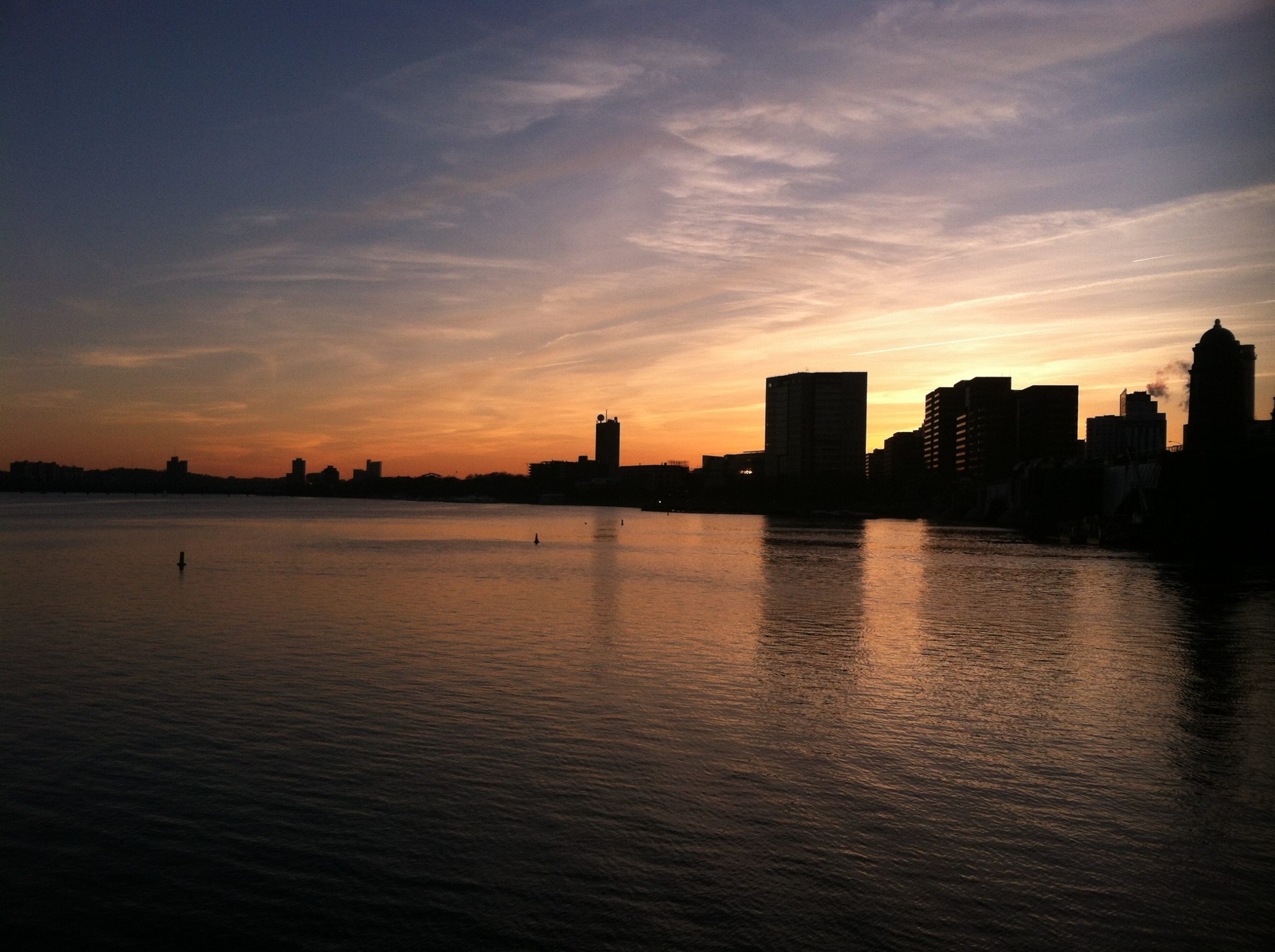 city of boston skyline and bay