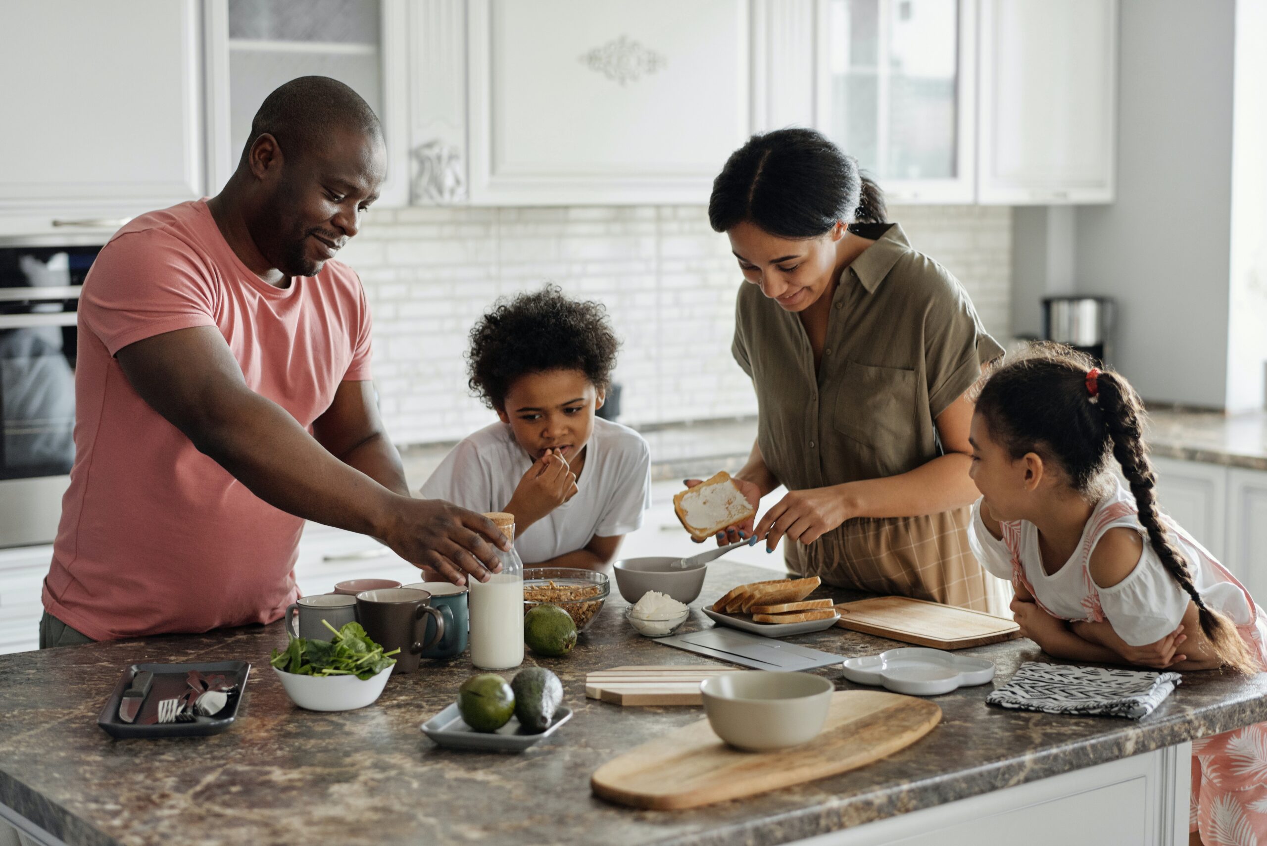 family eating together at home