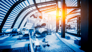 heating and cooling system in a industrial building