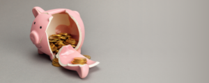 broken piggy bank