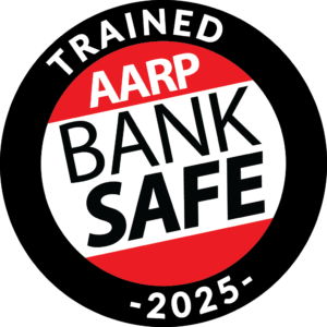 2025 AARP Bank Safe Trained Badge