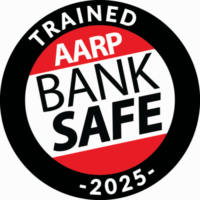 2025 AARP Bank Safe Trained Badge